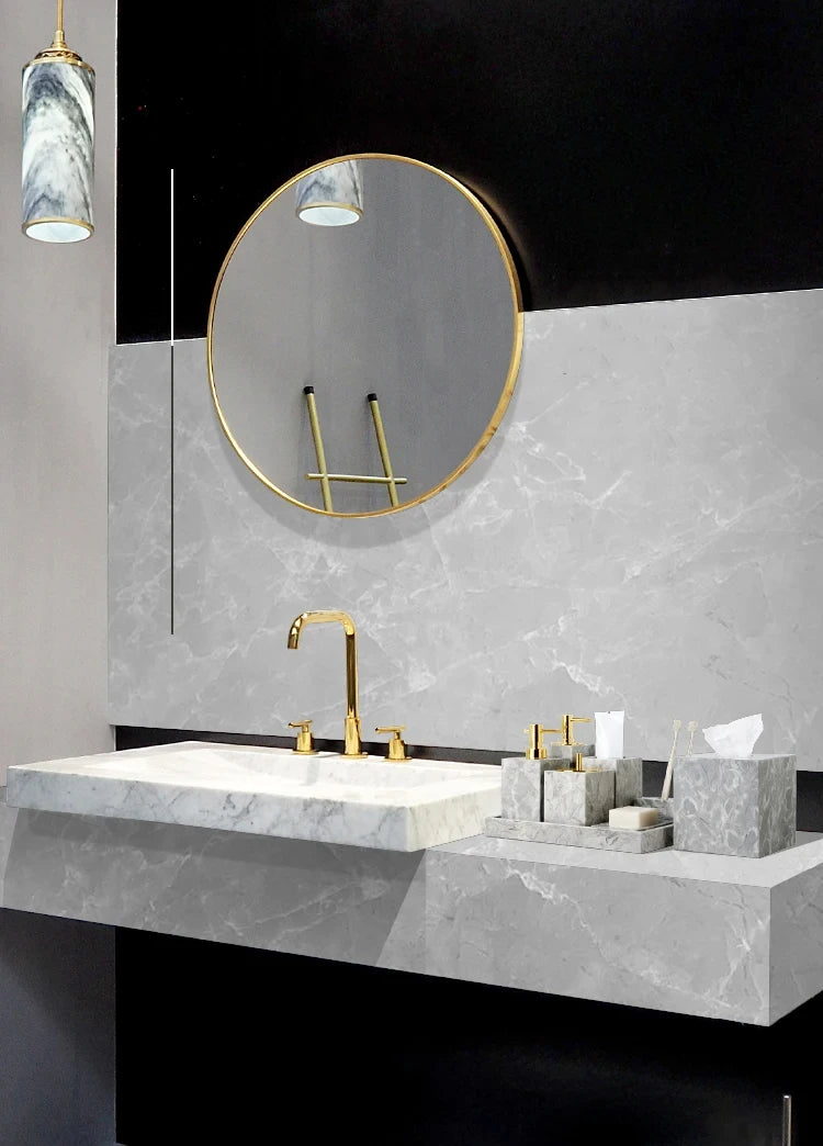 Marble Bathroom Accessory Set