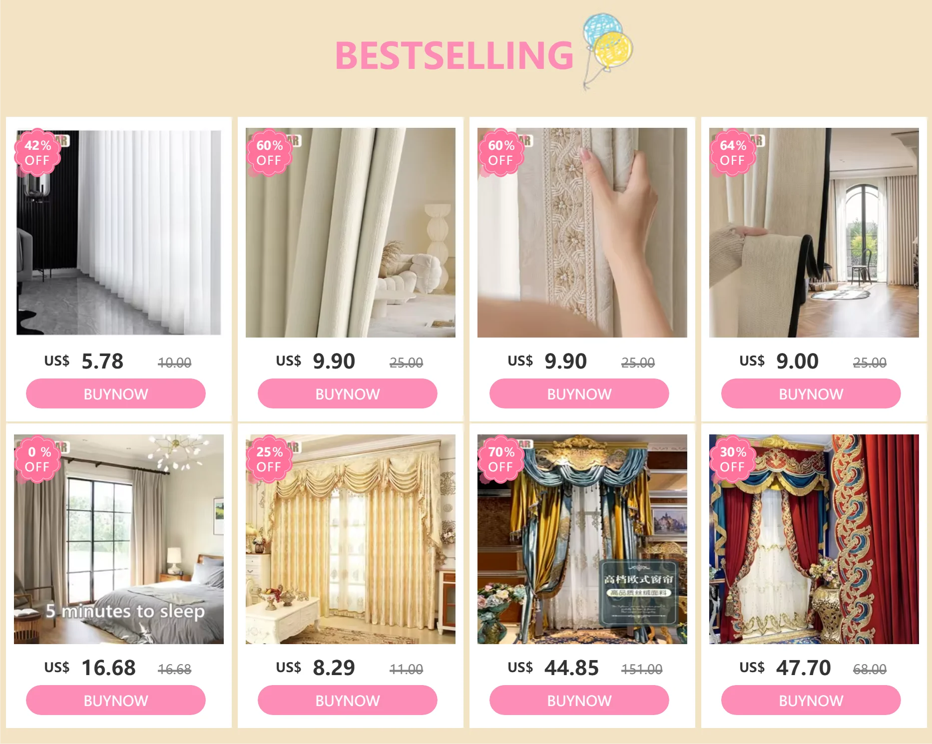 Modern Tulle Sheer Curtains