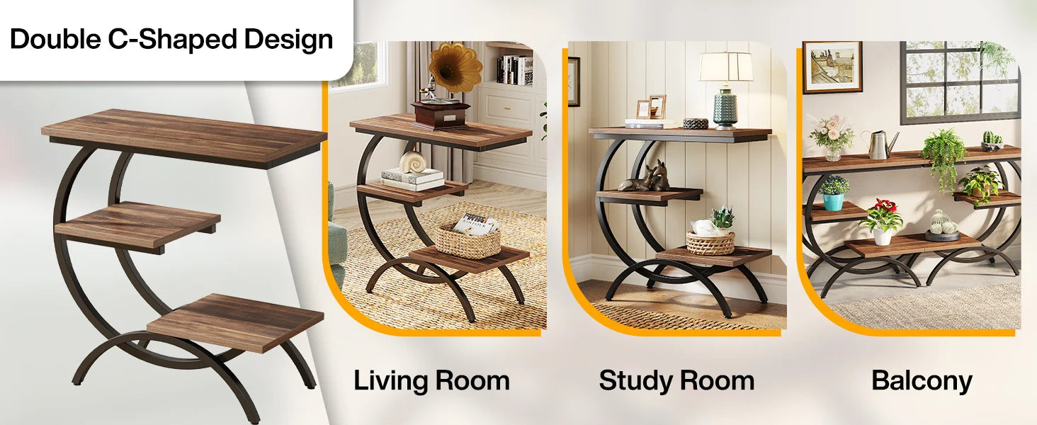 C-Shaped Sofa Side Table
