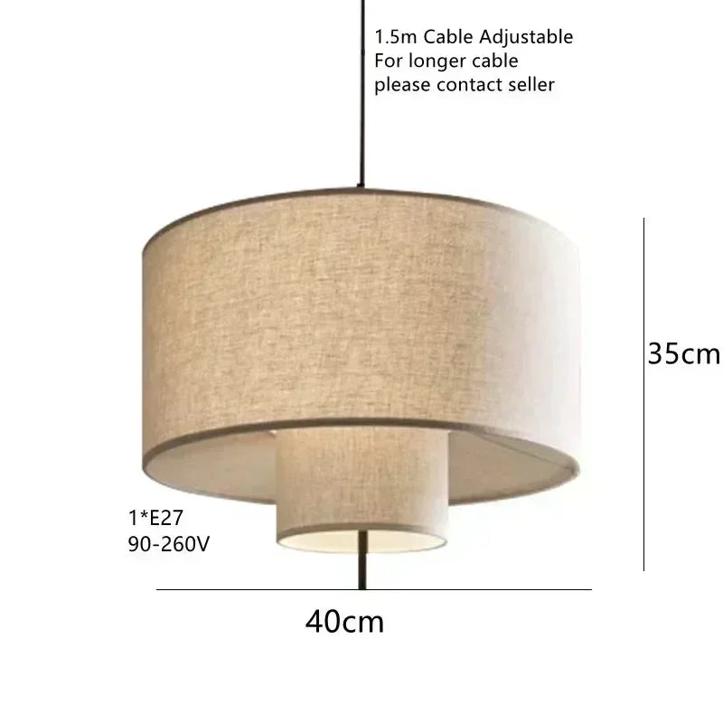 Wabi-Sabi Fabric Arc Pendant Lamp