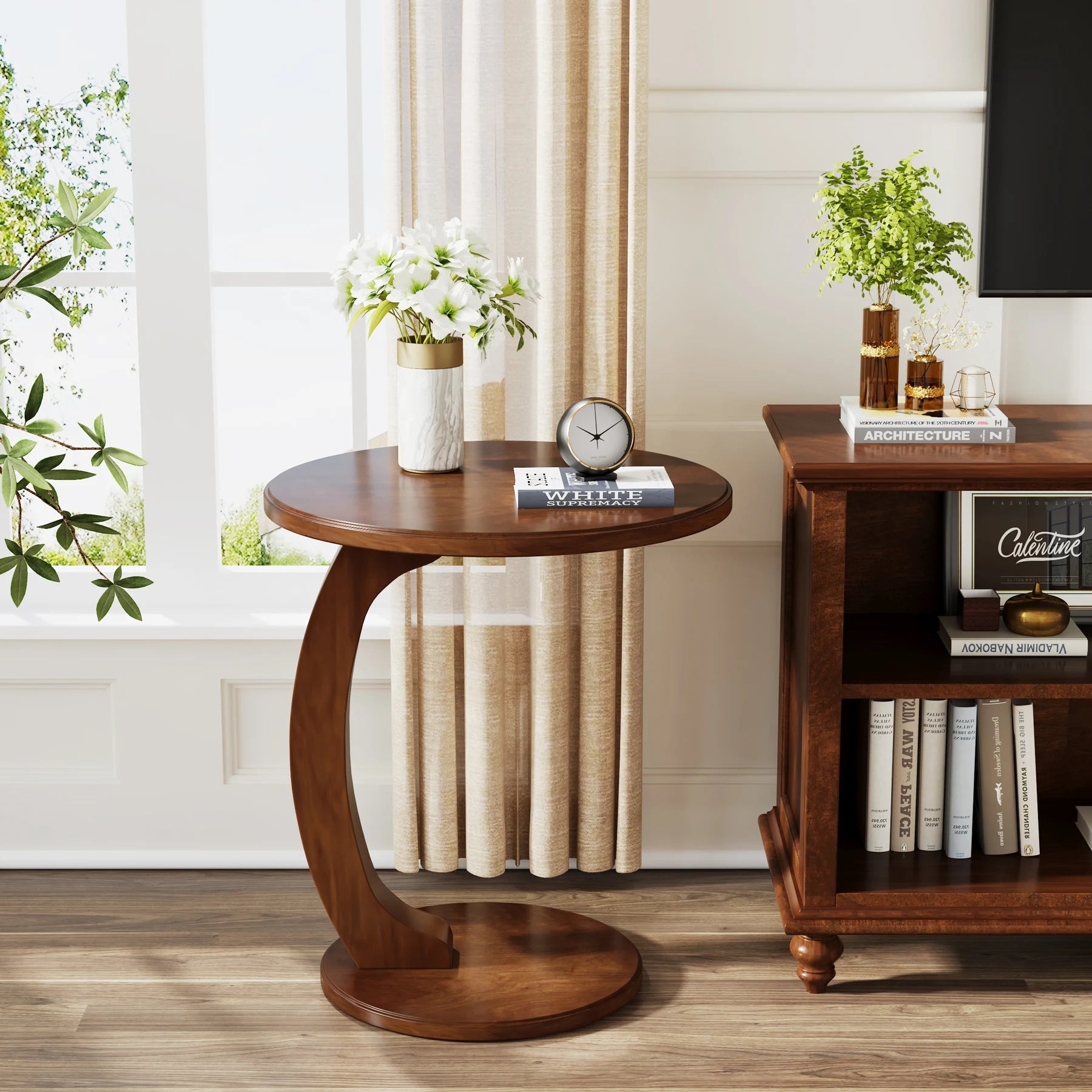 C-Shaped Sofa Side Table