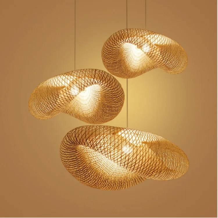 Vintage Rattan Pendant Chandelier