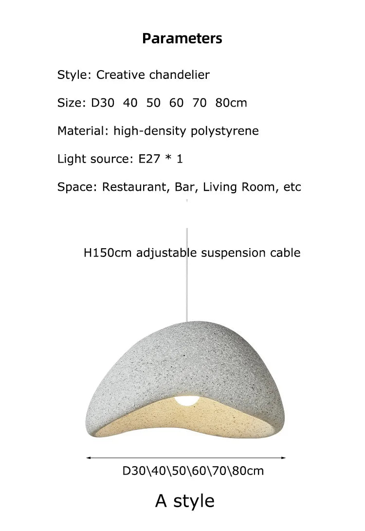 Wabi-Sabi Stone Pendant Chandelier