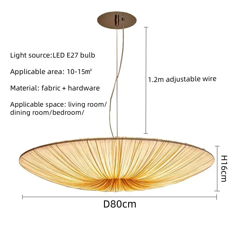 Wabi-Sabi Fabric Pendant Chandelier