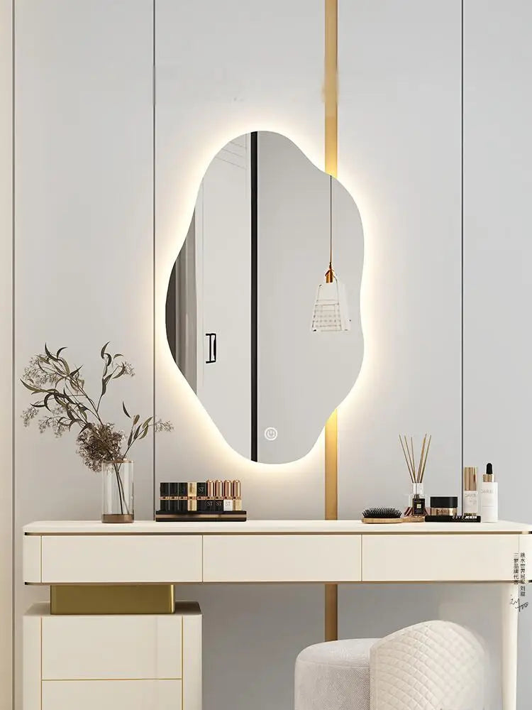Modern Asymmetrical Sage Green Full-Length Wall Mirror