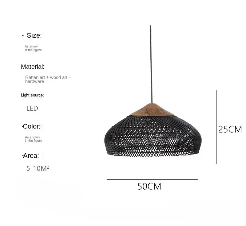 Wabi-Sabi Rattan Pendant Chandelier