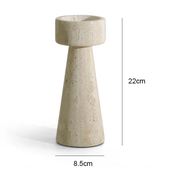 Vintage Travertine Candlestick