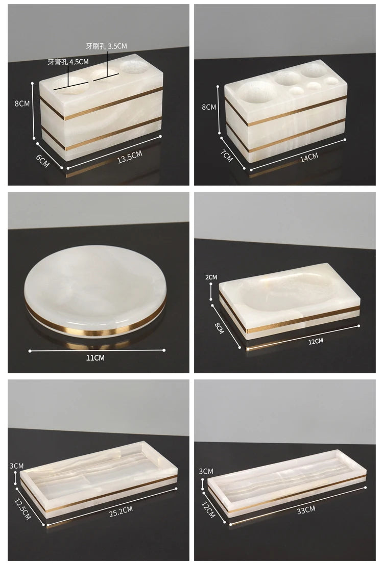 White Onyx Bathroom Set