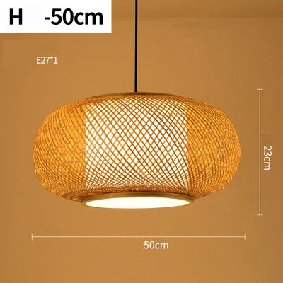 Vintage Rattan Pendant Chandelier