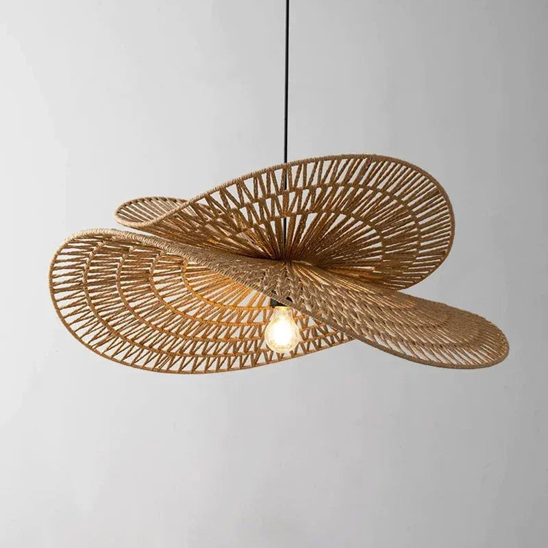Wabi-Sabi Rattan Pendant Chandelier