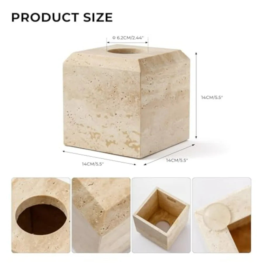 Italian Travertine Tissue Box