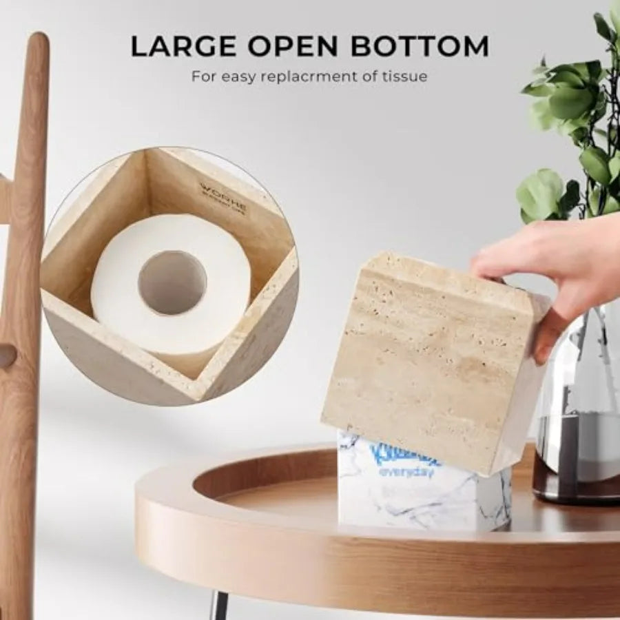 Italian Travertine Tissue Box