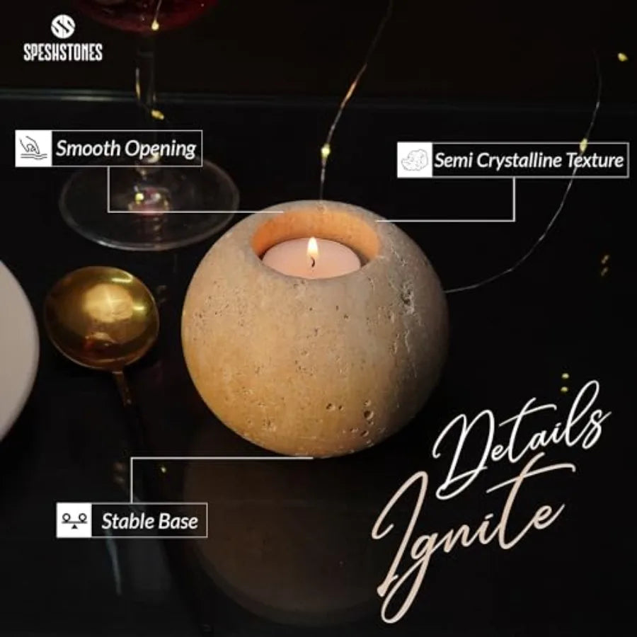 Travertine Tealight Holder (Set)