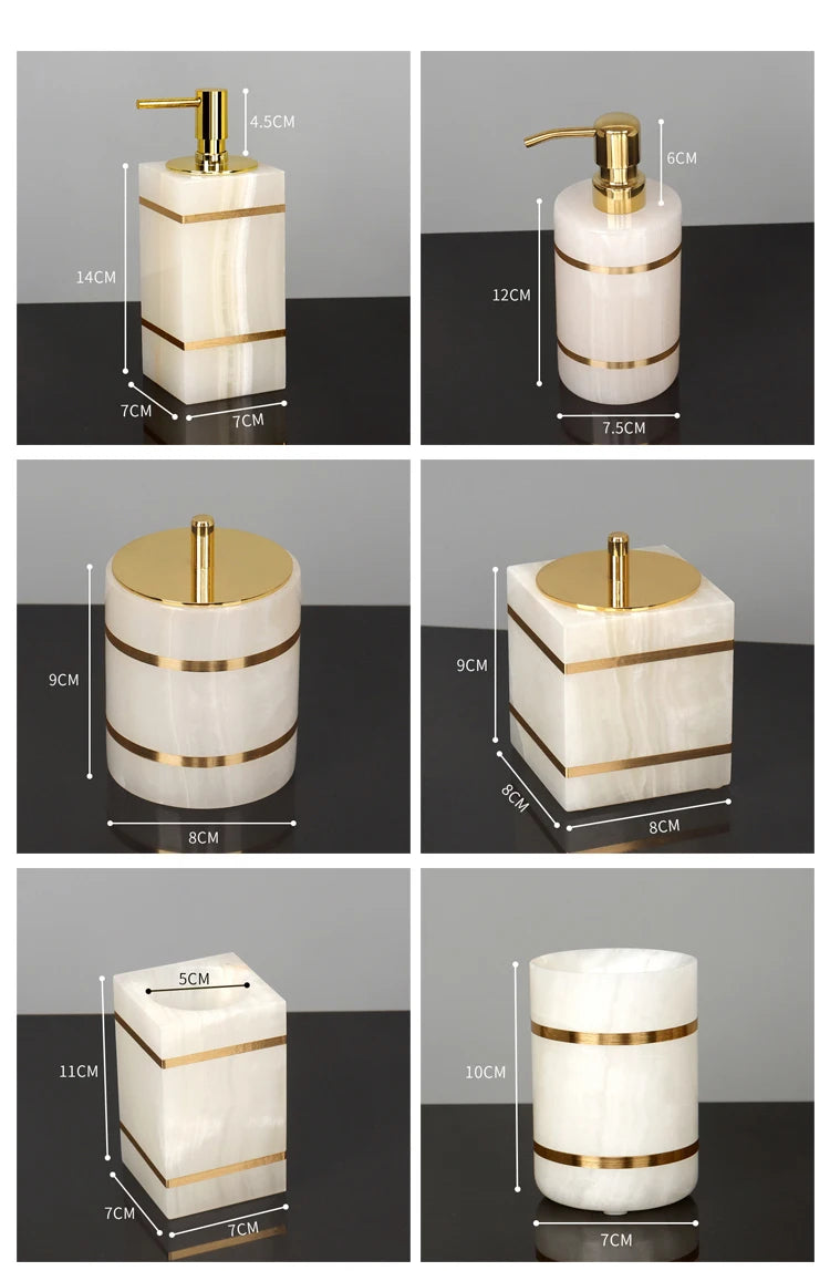 White Onyx Bathroom Set