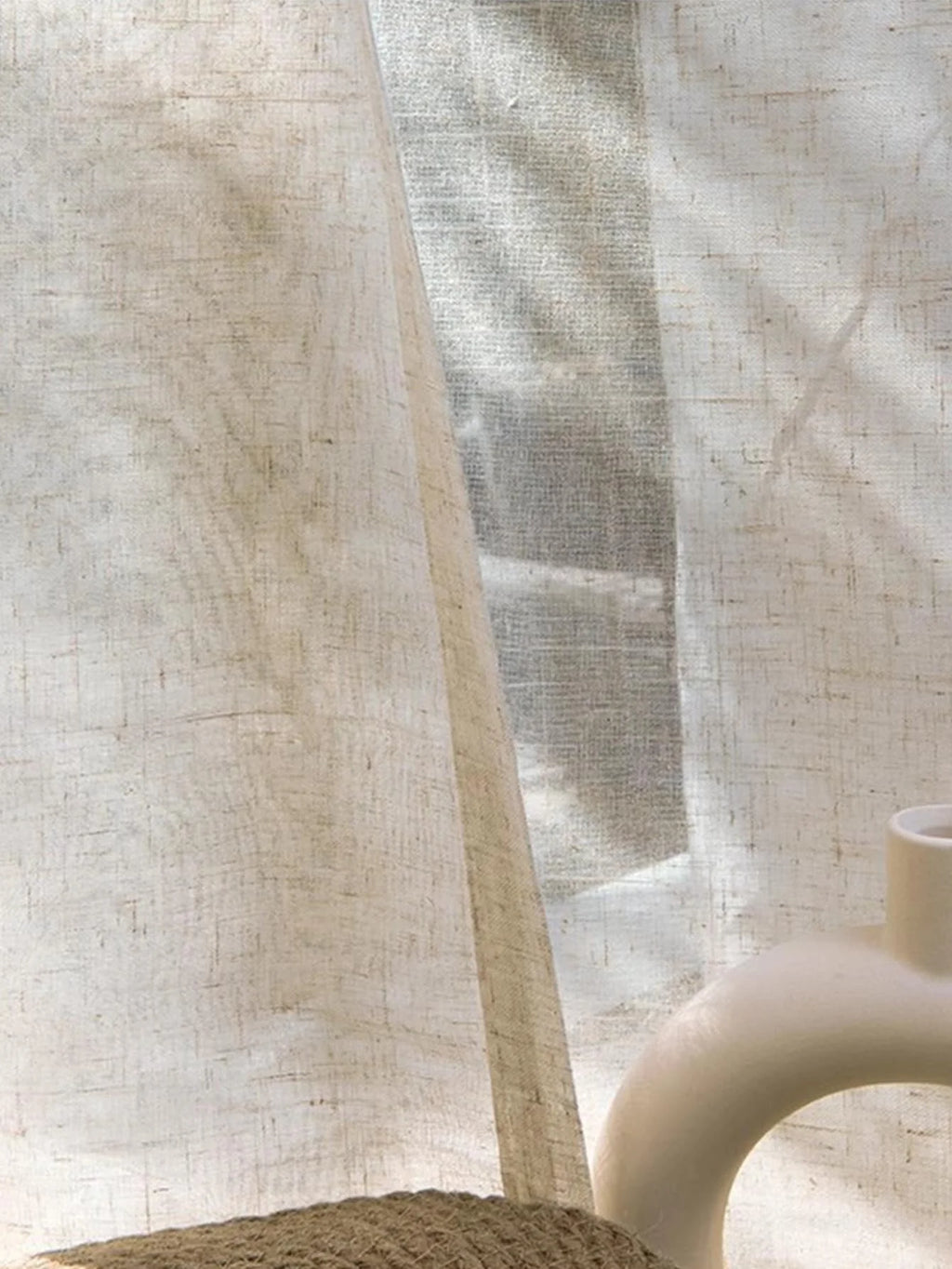 Modern Linen Semi-Sheer Curtains