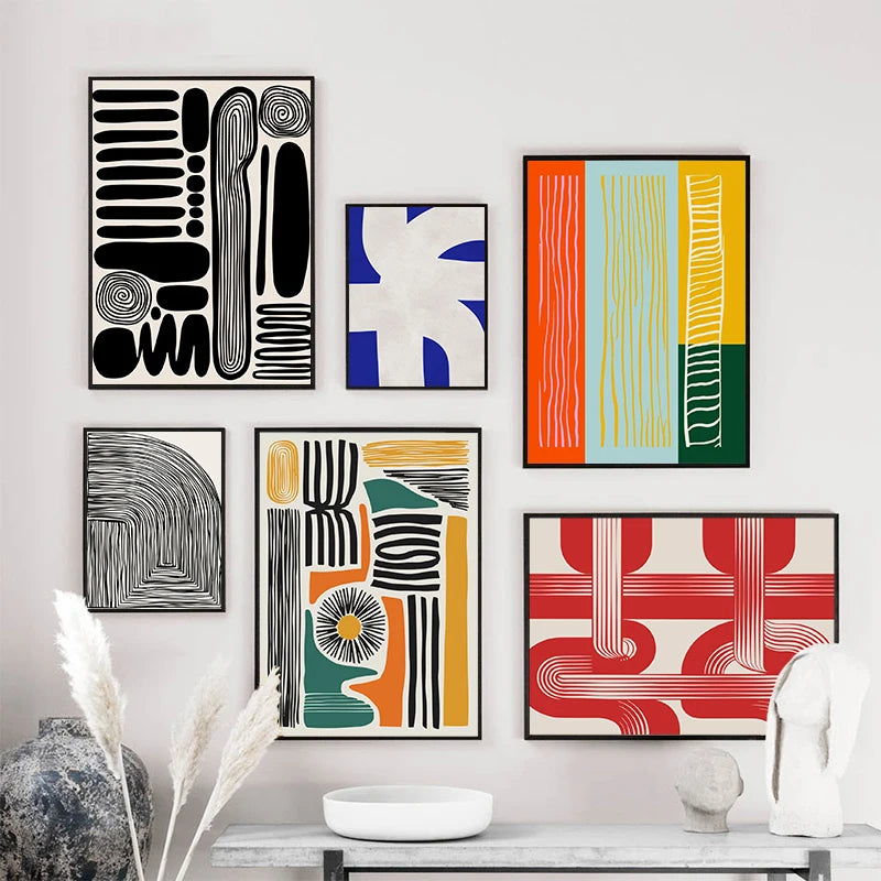Geometric Sage Green Canvas Wall Art