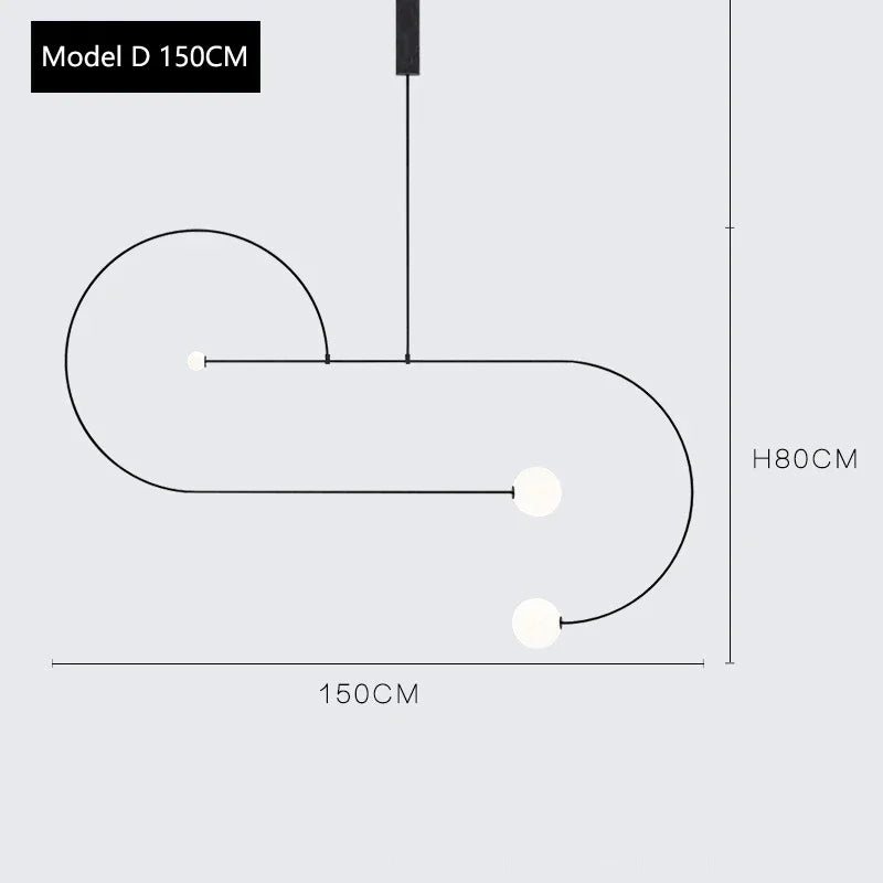 Nordic Glass Arc Pendant Lamp