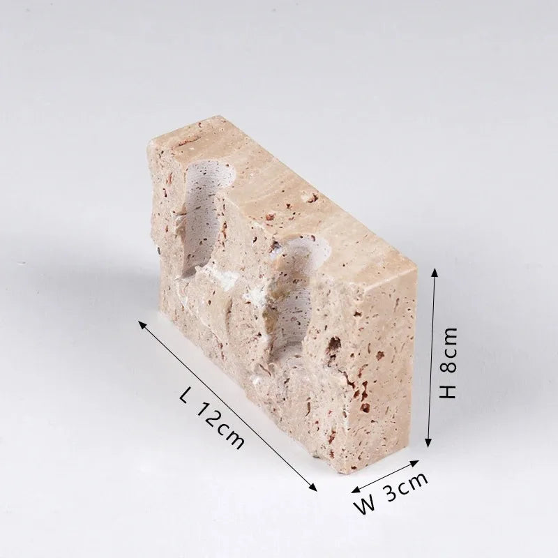 Vintage Travertine Candlestick