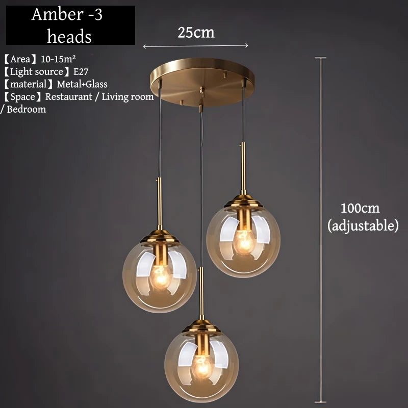 Modern Metal & Glass Chandelier