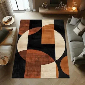 Abstract Washable Area Rug