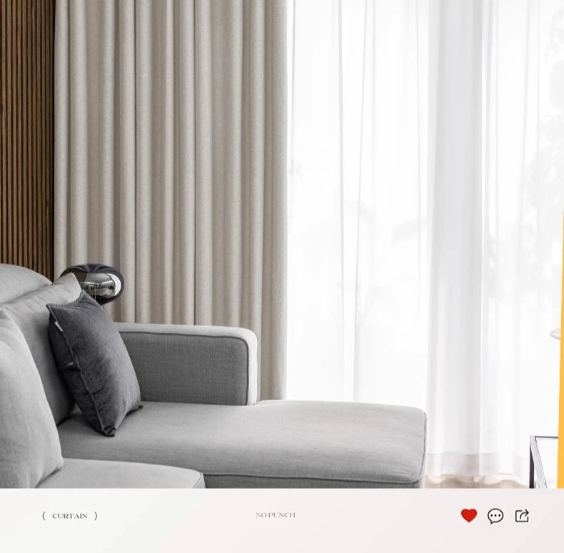 Modern Cotton-Linen Blackout Curtains
