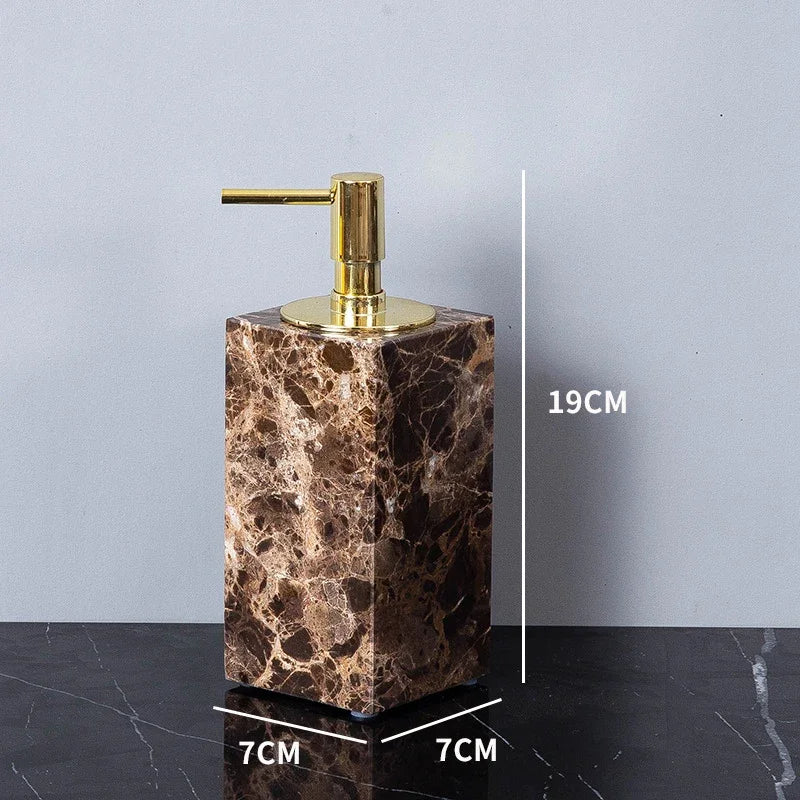 Dark Brown Marble Bath Set