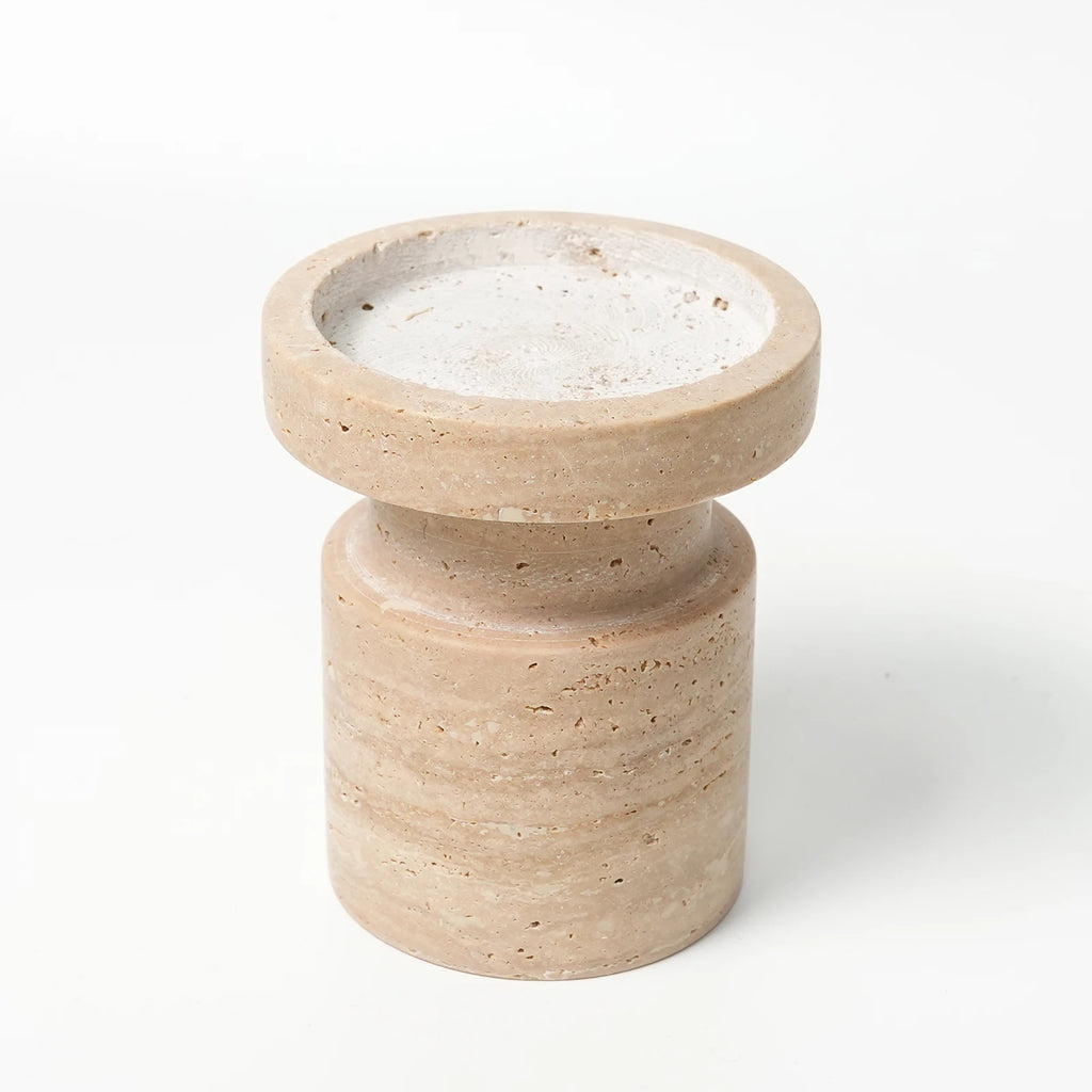 Retro Travertine Candlestick