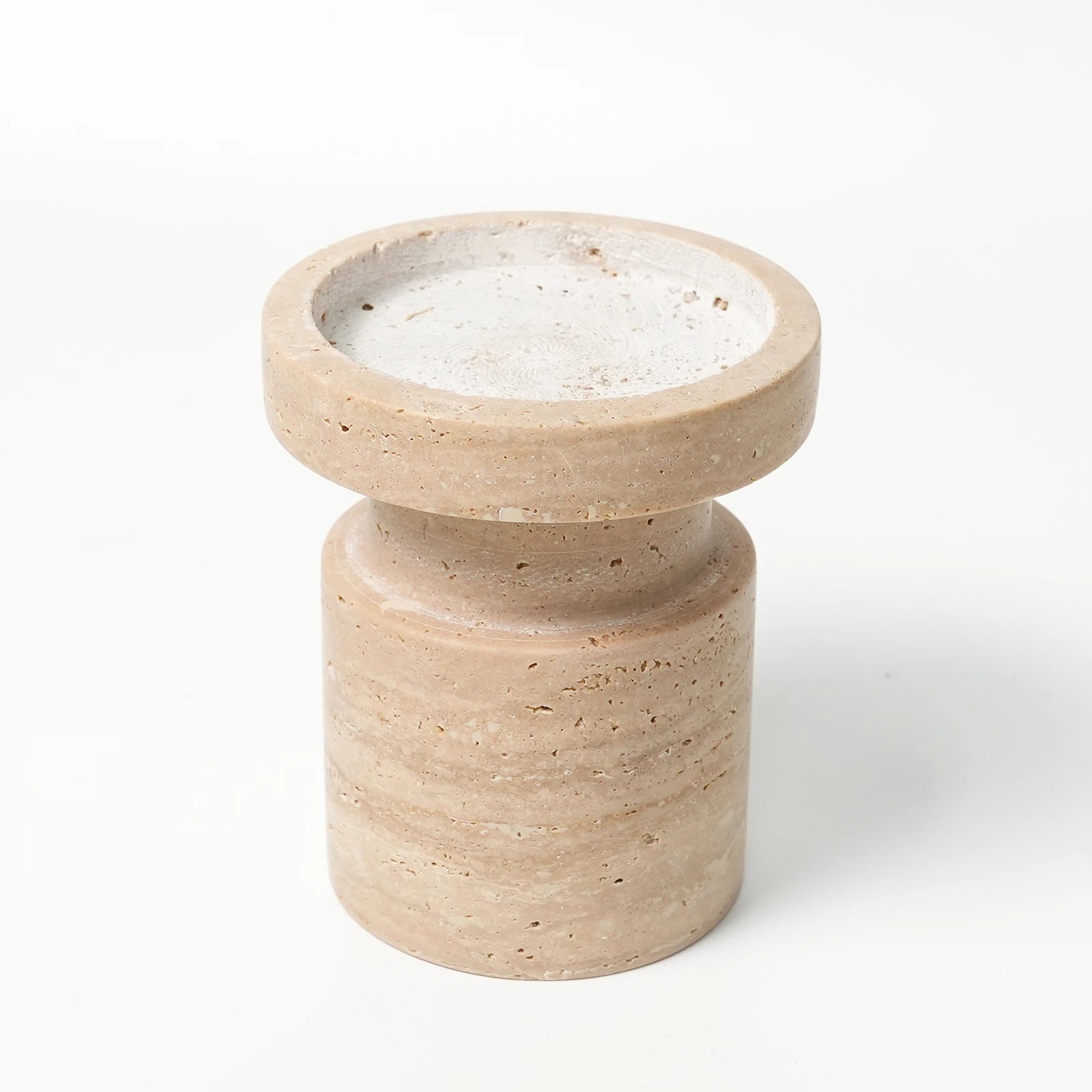 Retro Travertine Candlestick