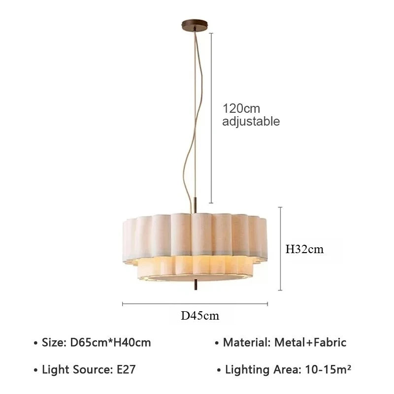 Wabi-Sabi Fabric Pendant Chandelier