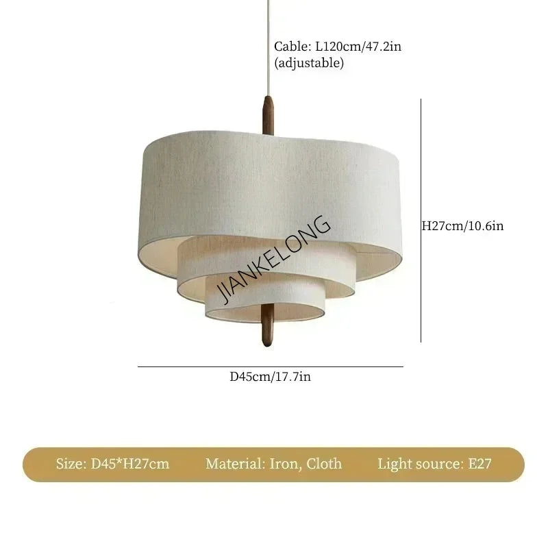Wabi-Sabi Fabric Arc Pendant Lamp