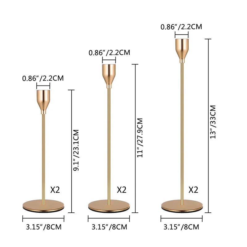 Metal Taper Candle Holder Set