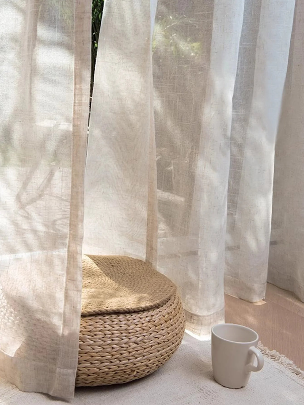 Modern Linen Semi-Sheer Curtains