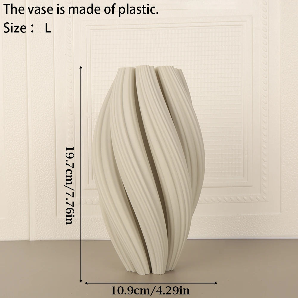 Wave-Texture Morandi Vase