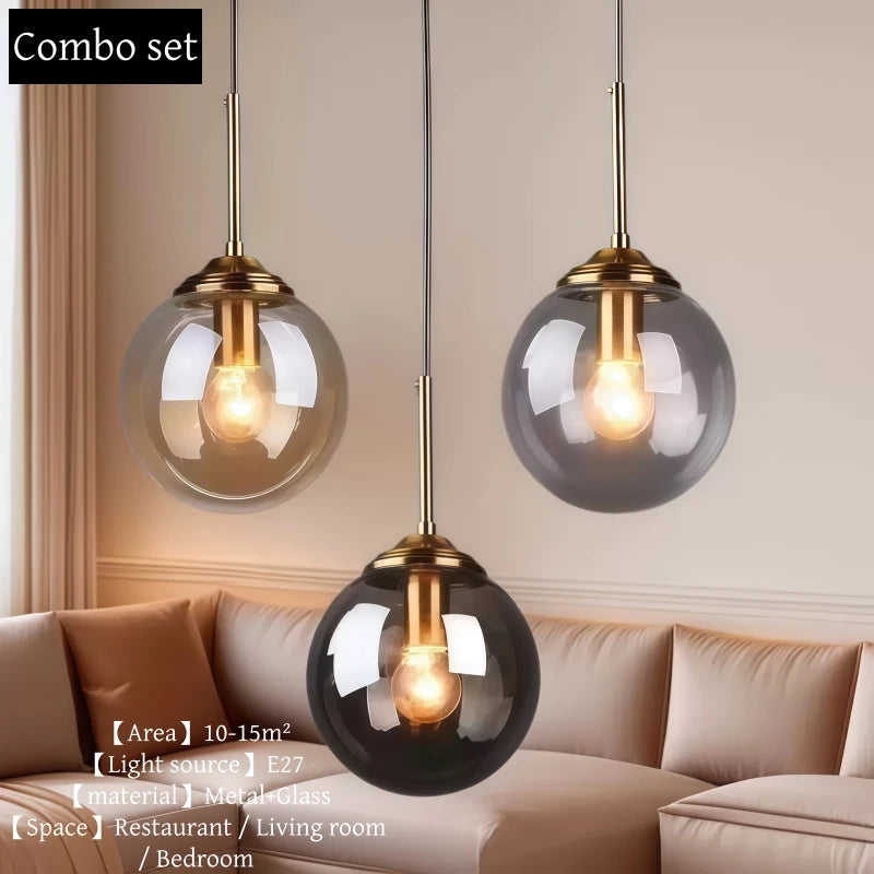 Modern Metal & Glass Chandelier