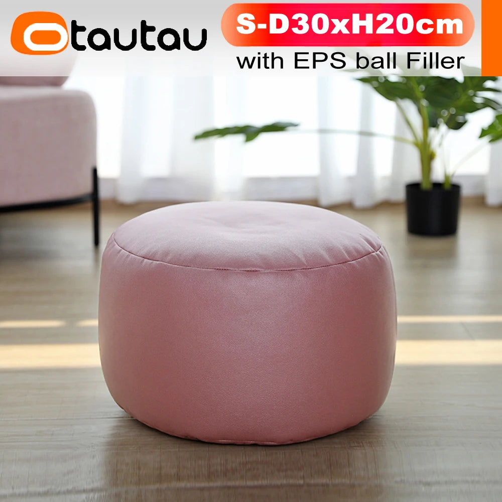 Round Storage Pouf