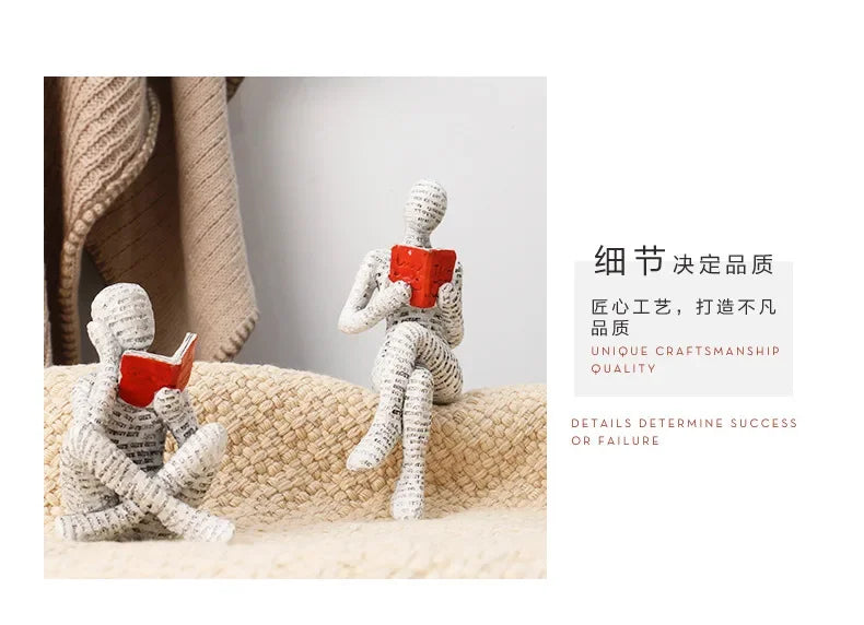 Abstract Reading Figurine