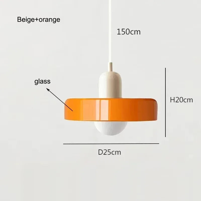 Retro Orange Glass Pendant Light