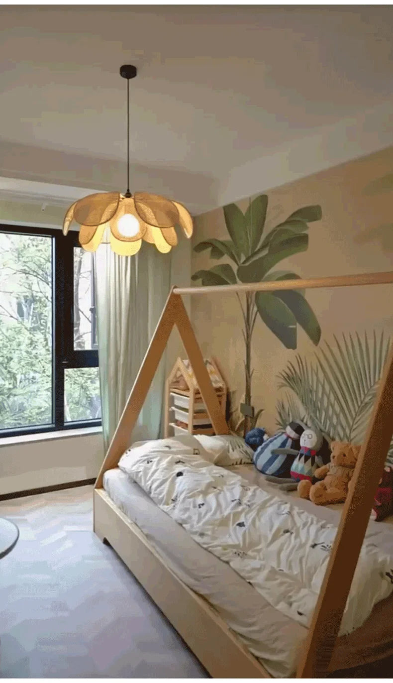 Japanese Rattan Pendant Chandelier