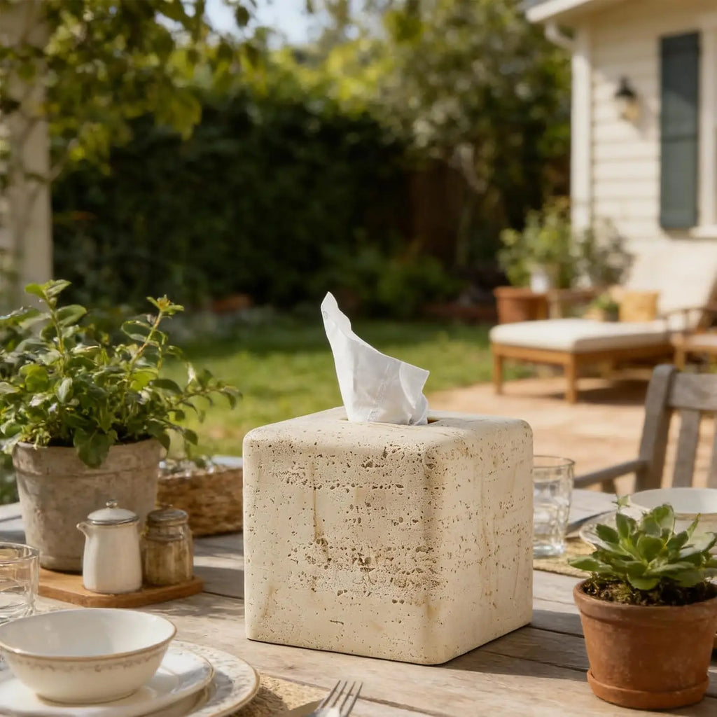Travertine Tissue Box Cover