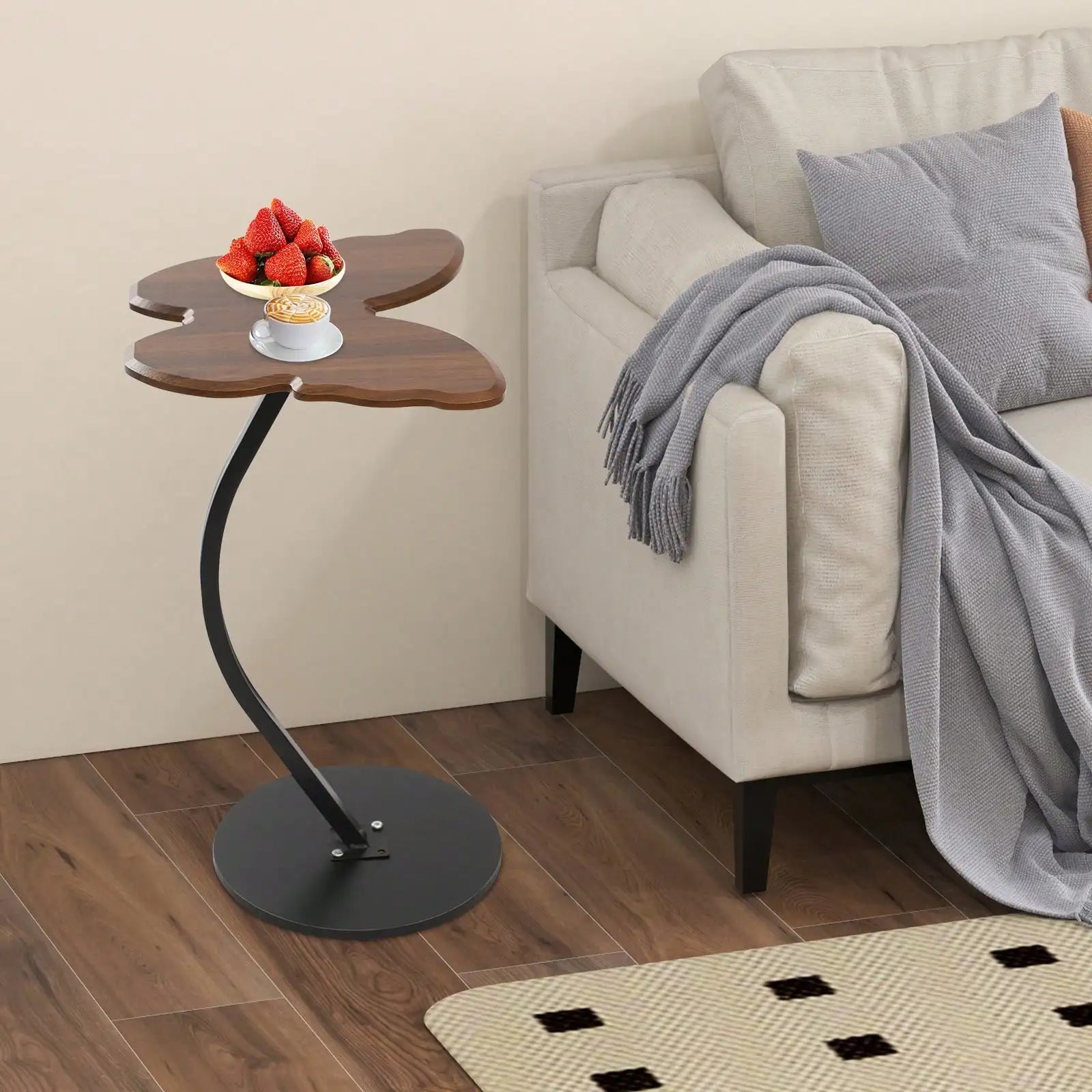 C-Shaped Sofa Side Table