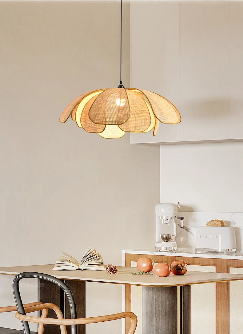 Nordic Rattan Pendant Chandelier