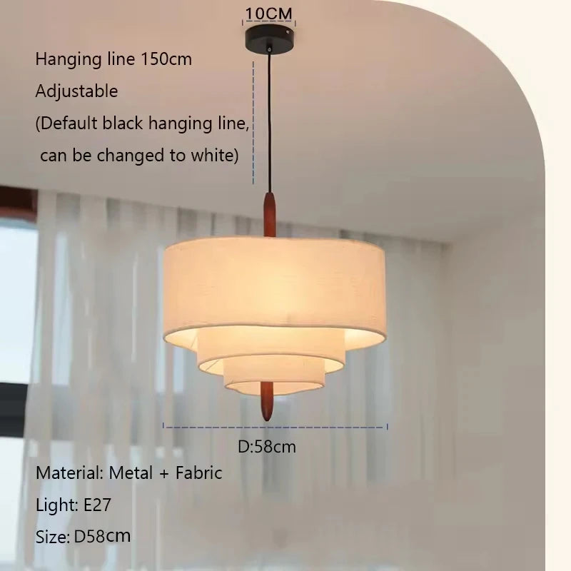 Wabi-Sabi Fabric Pendant Chandelier