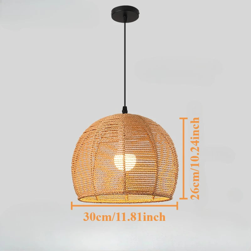 Retro Rattan Pendant Chandelier