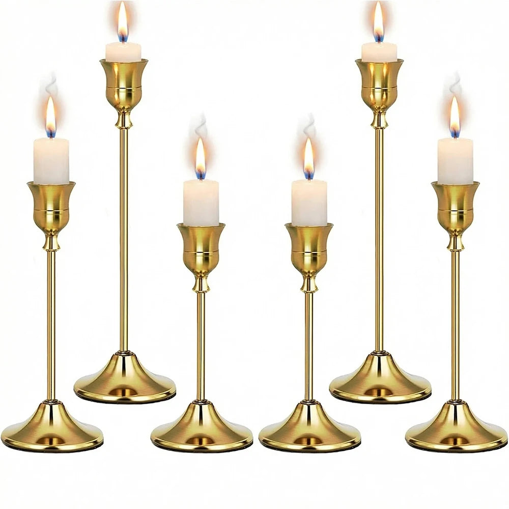 Vintage Brass Candlestick (Set of 6)