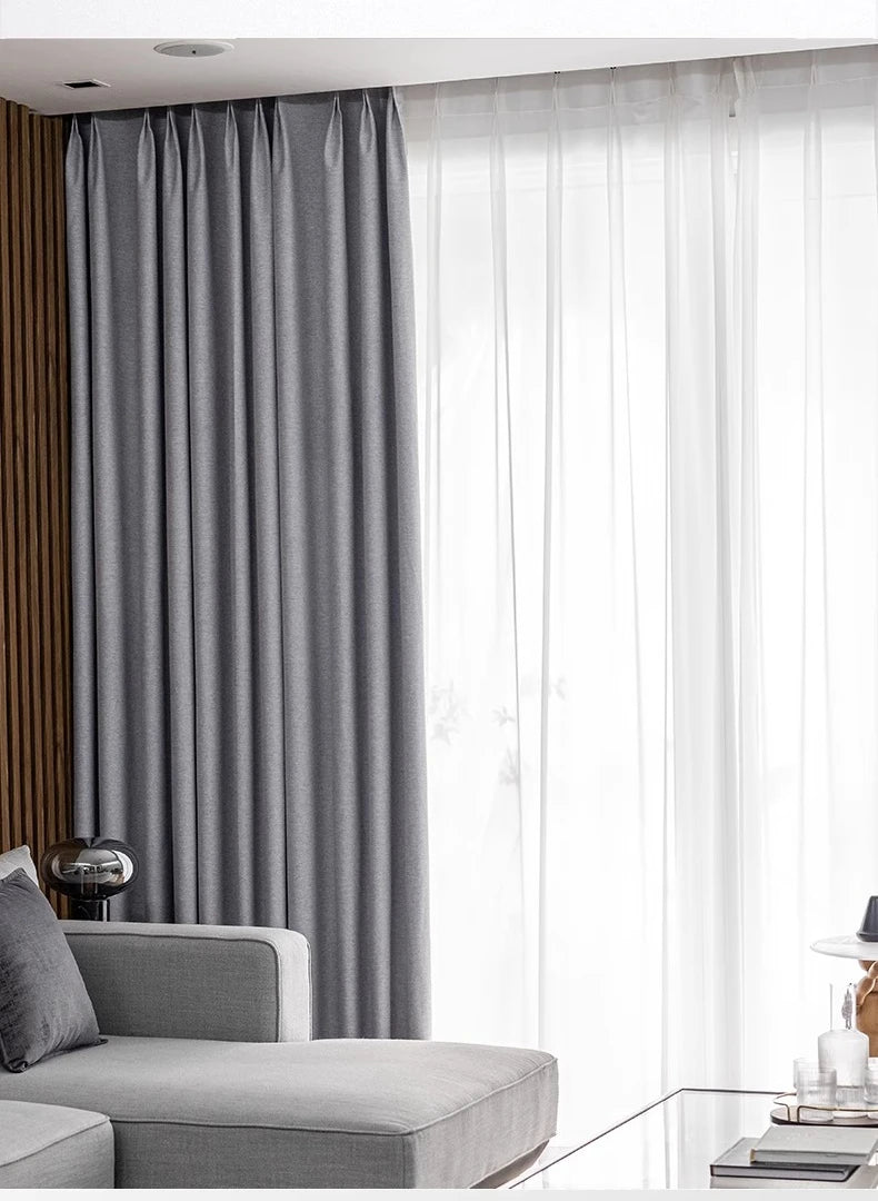 Modern Cotton-Linen Blackout Curtains