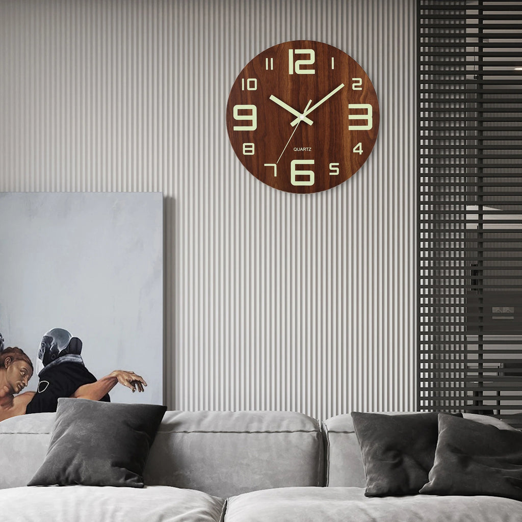 Luminous Wood Wall Clock