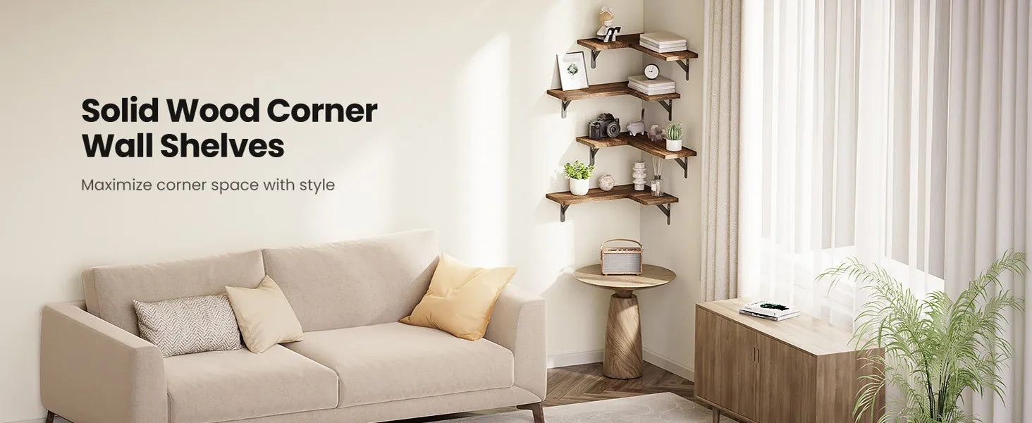 Floating Corner Wall Shelf