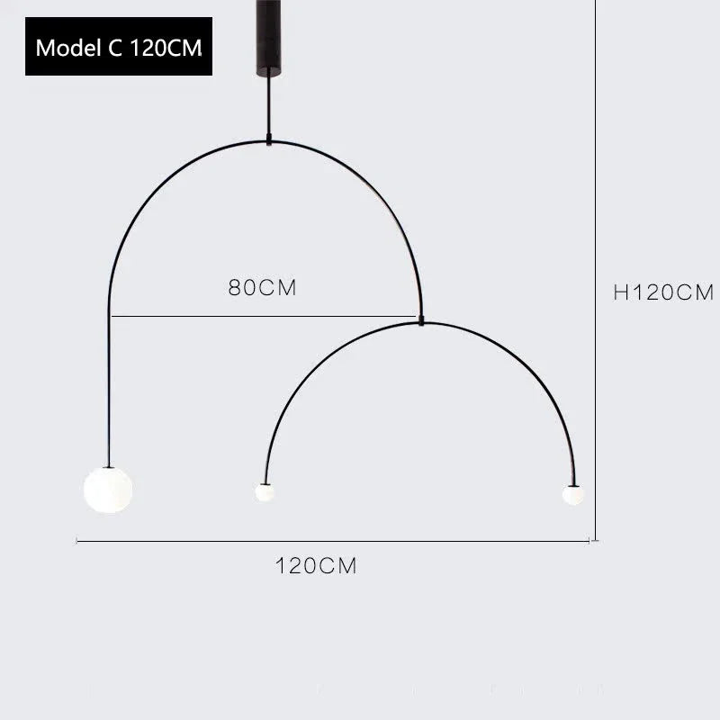 Nordic Glass Arc Pendant Lamp