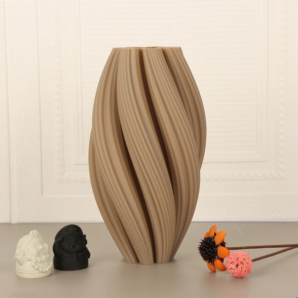 Wave-Texture Morandi Vase