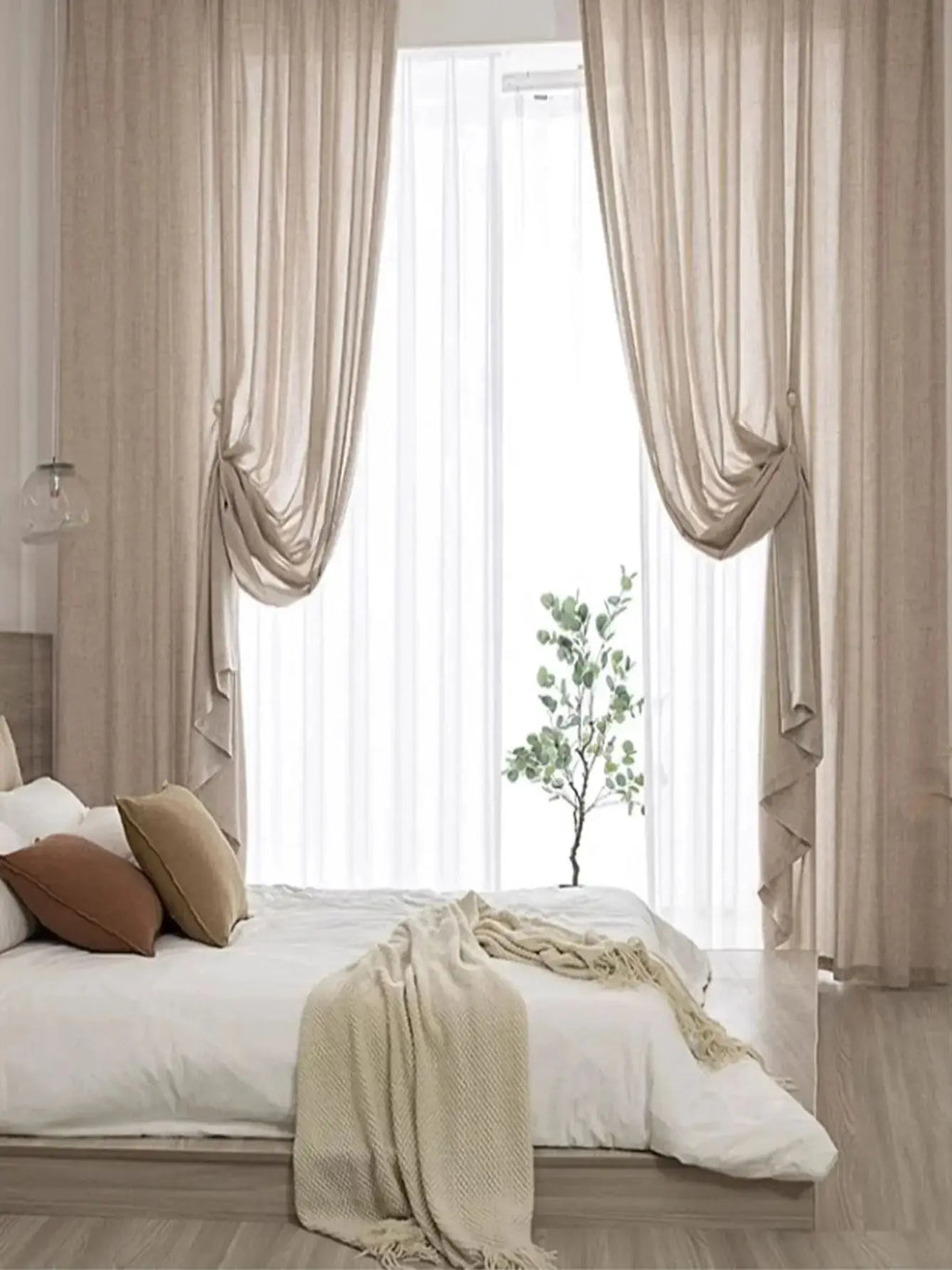 Japanese Cotton-Linen Semi-Sheer Curtains